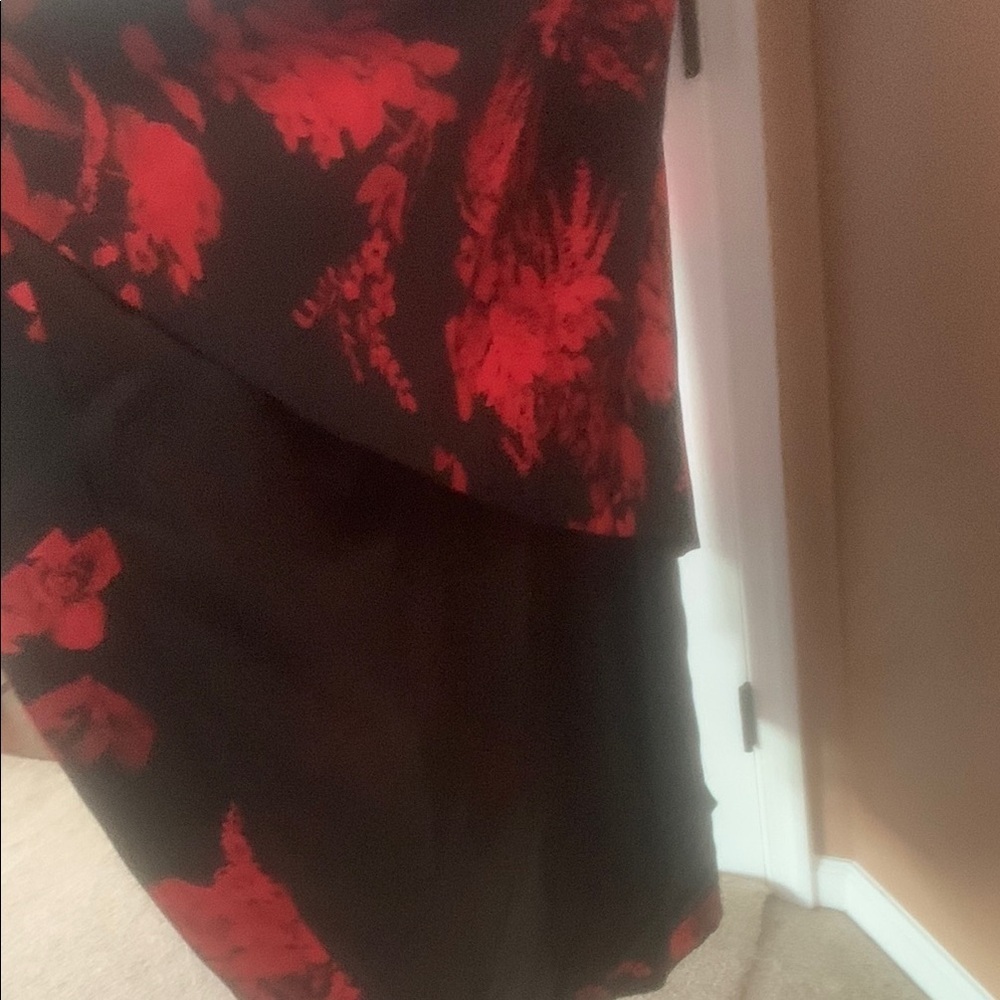 Calvin Klein Black and Red Floral Dress - Picture 8 of 8